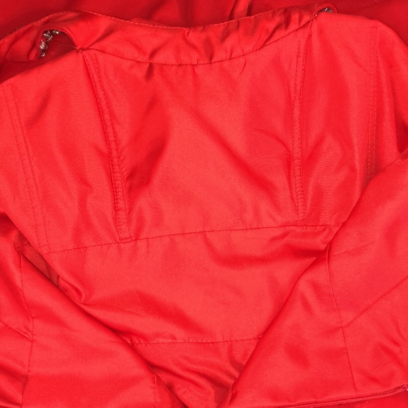 A line red haltered keyhole beaded ruched chiffon prom dress with slit XS/2 - Picture 17 of 17